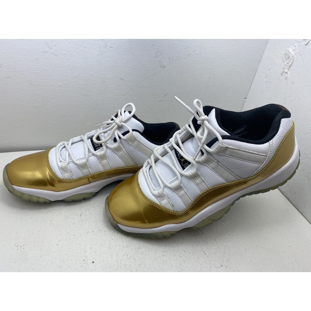 Nike Air Jordan 11 Retro Low Closing Ceremony White Gold 528896-103 Mens 6.5 GS